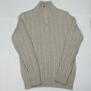 Loro Piana Treccia Baby Cashmere Natural melange Cable knit Sweater 50 M $2560